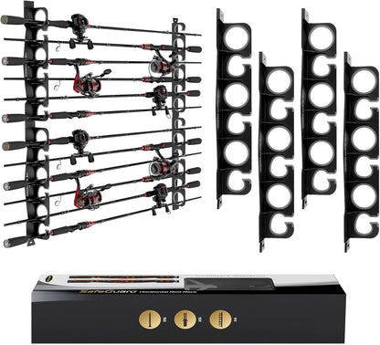 KastKing SafeGuard Fishing Rod Holder for Garage, Wall or Ceiling Mounted Fishing Rod Rack Storage Organizer, Fishing Pole Holder Holds 12 Rods or Combos in Less Than 36 Inches