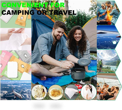 Premium Compressed Towels, Pure Cotton Portable Washcloth for Camping or Travel…