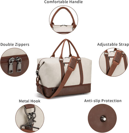 Weekender Overnight Bag Carry On Bag Travel Bag with Shoe Pouch