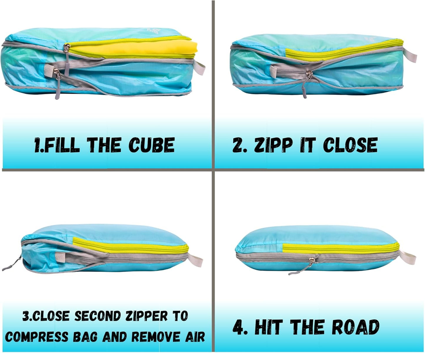 6 Set/3 Set Ultralight Compression Packing Cubes, Suitcase and Backpack Travel Organizer Bags