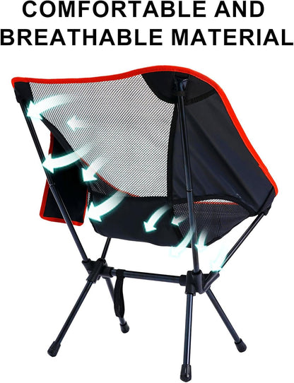 Camping Chairs Portable, Foldable Chair Lightweight, Backpacking Chair for Adults, Folding Chairs for Outside Camp (Medium-2)