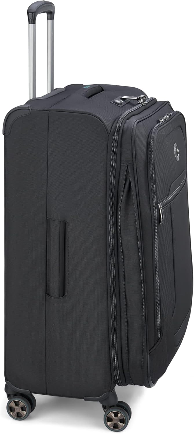 DELSEY PARIS Helium DLX Softside Expandable Luggage with Spinner Wheels, Black, 3 Piece Set (20/25/29)