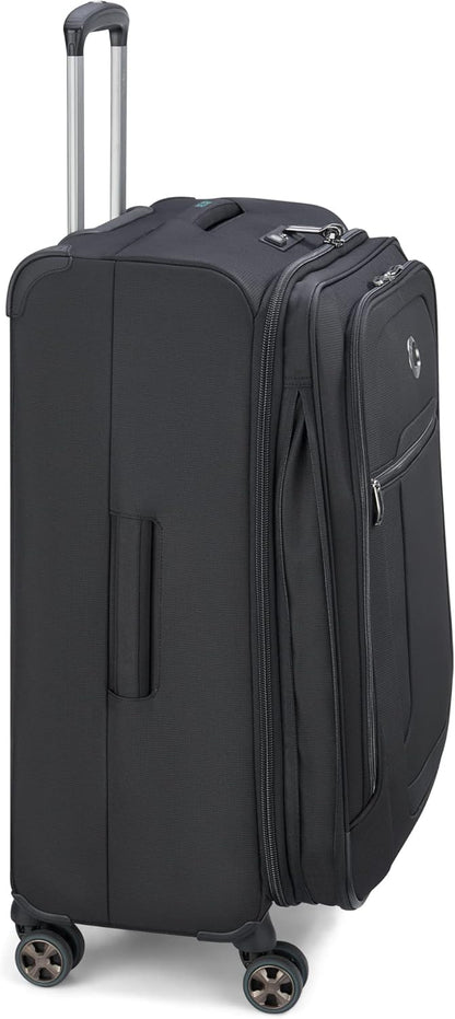DELSEY PARIS Helium DLX Softside Expandable Luggage with Spinner Wheels, Black, 3 Piece Set (20/25/29)