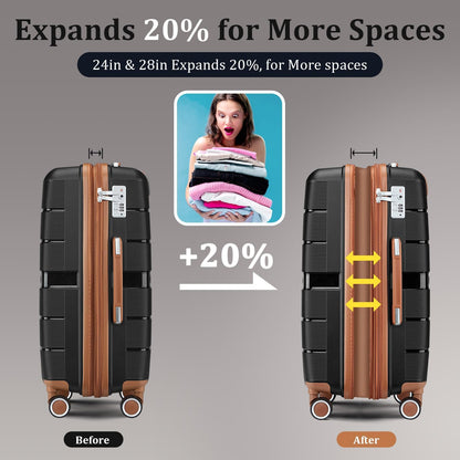 4-Piece Hardshell Luggage Set with TSA Locks, Expandable Suitcases and Silent Spinner Wheels - Vibrant Colors for Easy Identification (14/20/24/28 Inch) - Family Travel Suitcase Sets