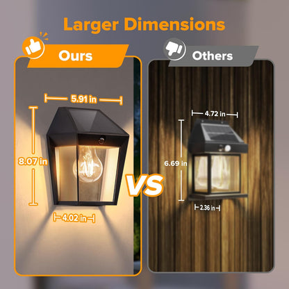 LUTEC Solar Wall Lights Outdoor, Solar Wall Lanterns with 3 Modes, Dusk to Dawn Motion Sensor Led Sconce Lights, Waterproof Exterior Front Door Porch Lights for Outside, Patio, Garage- 1Pack