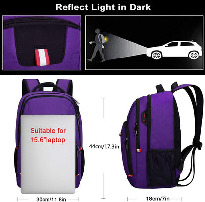 Travel Laptop Backpack, Anti Theft Backpack for Men and Women with USB Slit Business Computer Backpack Bag (Purple, 15.6 Inch)