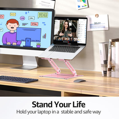 Urmust Laptop Stand for Desk Aluminum Computer Stand Riser Holder for Laptop Compatible with MacBook Air Pro, Dell, HP, Lenovo Samsung, Alienware All Laptops 11-15.6"(Black)