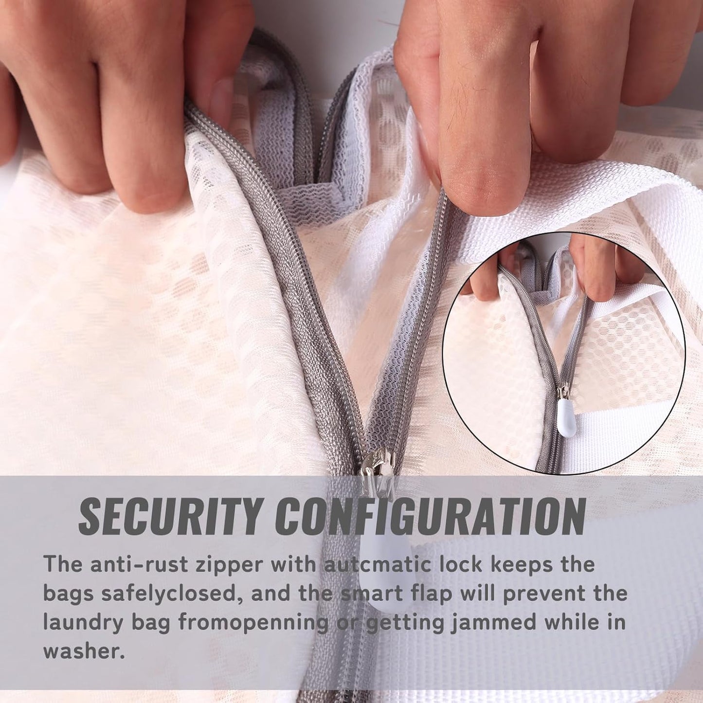 4 Pack Mesh Laundry Bag Mesh Laundry Bags Laundry with Handle for Washing Socks, Baby Items, Lingerie, Travel Garments (WHITE, 4)