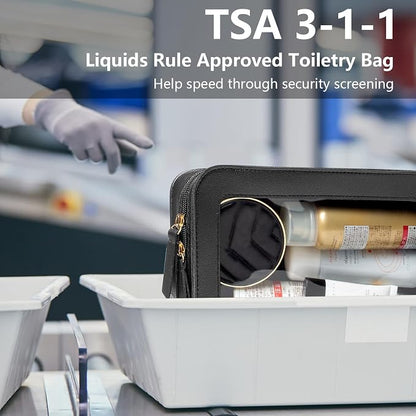 Clear Makeup Bag Small, TSA Approved Portable Toiletry Bag - Image 4