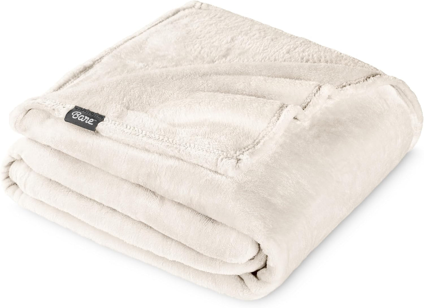 Bare Home Fleece Blanket - Full/Queen - Ultra-Soft Lightweight for Bed, Sofa, and Couch - Luxury Microplush - Cozy Warm Blanket (Full/Queen, Vanilla)