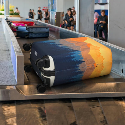 Explore Land Travel Luggage Cover Suitcase Protector Fits 27-30 Inch Case (Amber Mountains, L)