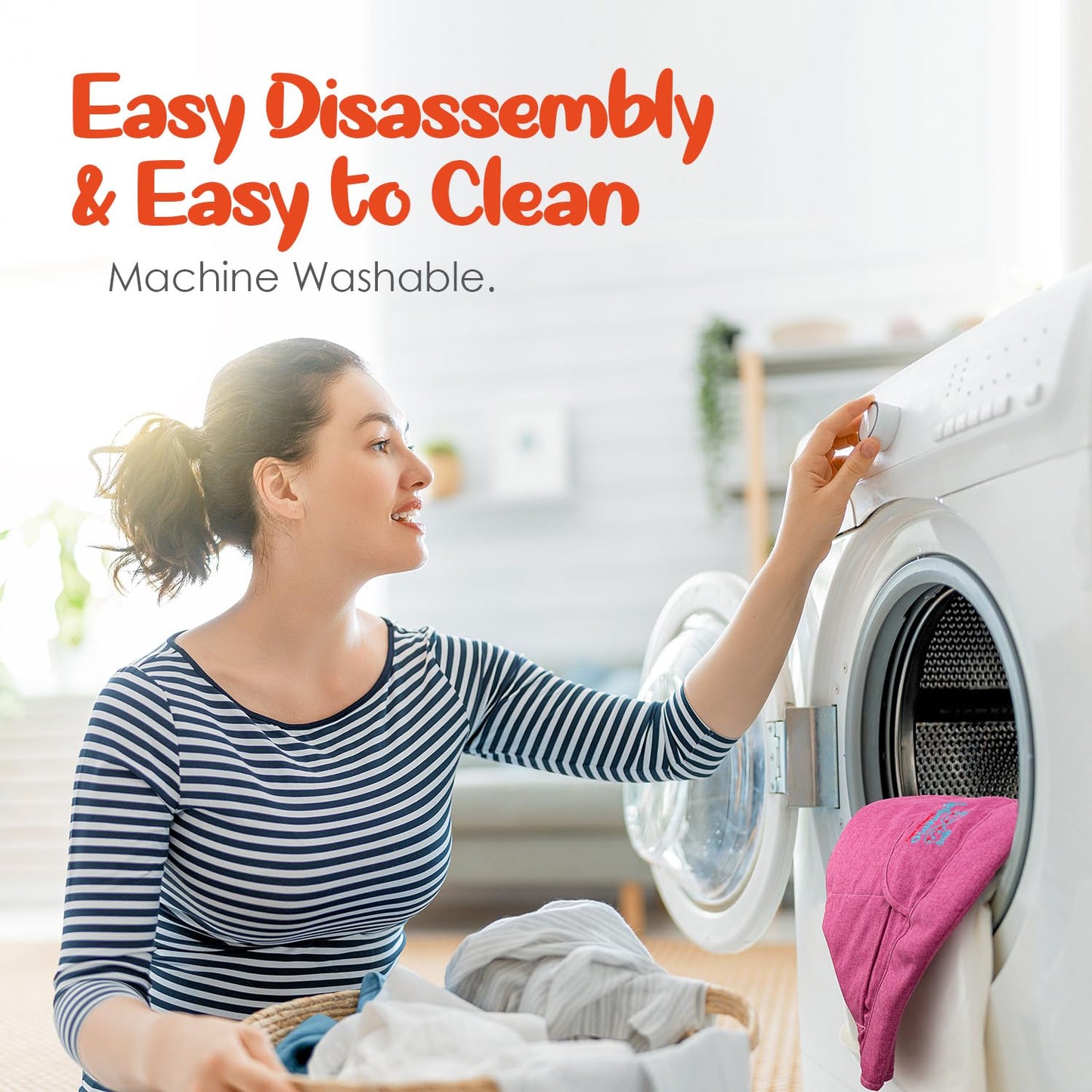 Hook On High Chair - Portable & Foldable for Babies 6-36 Months, Family & Travel Use with Carry Bag(Rose Red)