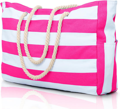 Becokan Beach Bags for Women Large Waterproof Beach Tote Bag Zipper Beach Bags Waterproof Sandproof Swim Pool Bag Large Tote