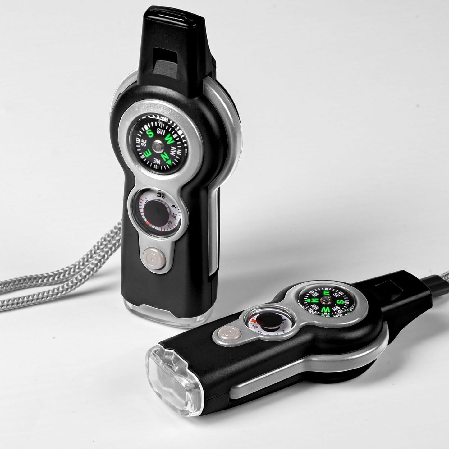 Emergency Survival Function Whistle, Outdoor Multifunctional Tool Safety Whistle with Lanyard, Ideal for Kayaking, Boating, Hiking, Camping, Climbing, Hunting, Fishing, Rescue Signaling