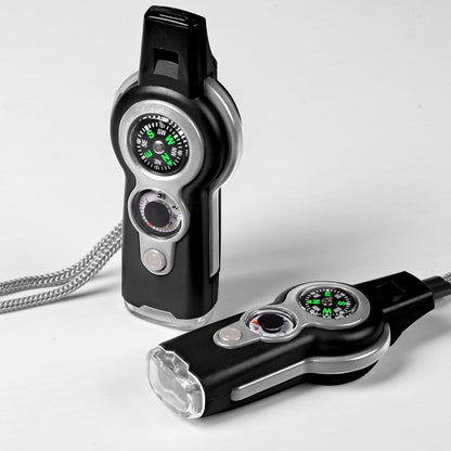 Emergency Survival Function Whistle, Outdoor Multifunctional Tool Safety Whistle with Lanyard, Ideal for Kayaking, Boating, Hiking, Camping, Climbing, Hunting, Fishing, Rescue Signaling