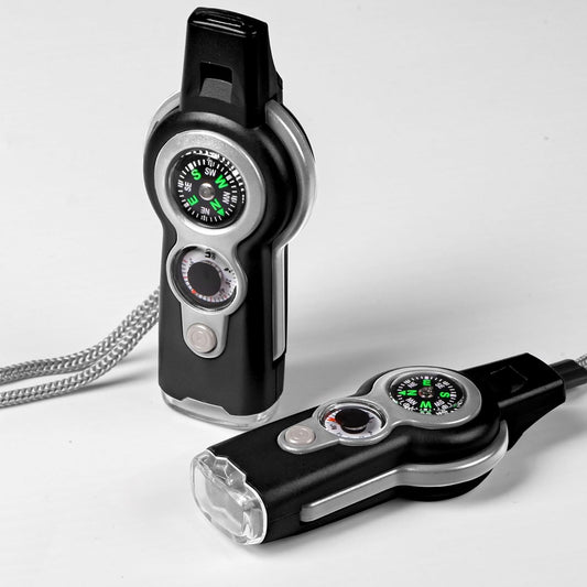 Emergency Survival Function Whistle, Outdoor Multifunctional Tool Safety Whistle with Lanyard, Ideal for Kayaking, Boating, Hiking, Camping, Climbing, Hunting, Fishing, Rescue Signaling