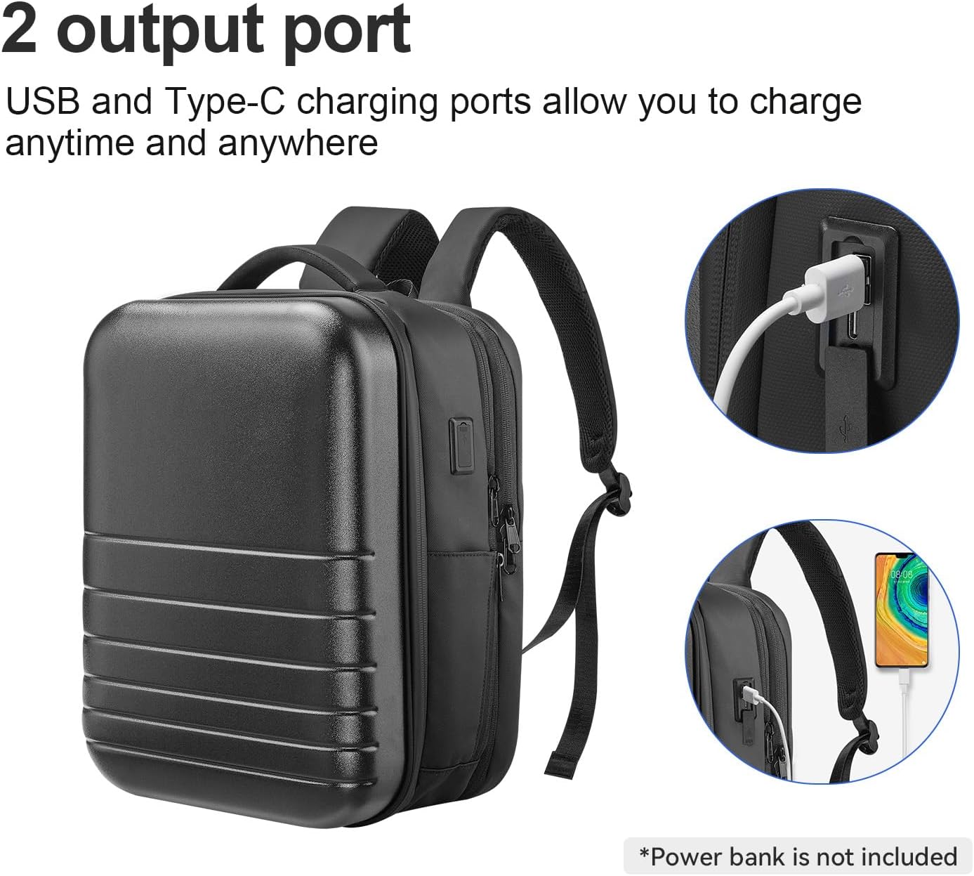 SOKOK Carry On Travel Backpack Waterproof Business Backpack Expandable with Laptop Compartment and Charging, Hardshell Computer Backpack for Men and Women, Graphite