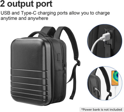 SOKOK Carry On Travel Backpack Waterproof Business Backpack Expandable with Laptop Compartment and Charging, Hardshell Computer Backpack for Men and Women, Graphite