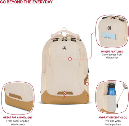 SwissGear Cecil 5505 Laptop Backpack, Cream/Warm Sand, 18-Inch
