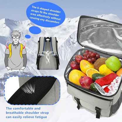 Cooler Backpack, 30 Cans Backpack Coolers Insulated Leak Proof for Men Women, Ice Chest Beach Cooler Bag, Portable Lunch Backpack for Camping Hiking Picnic Travel
