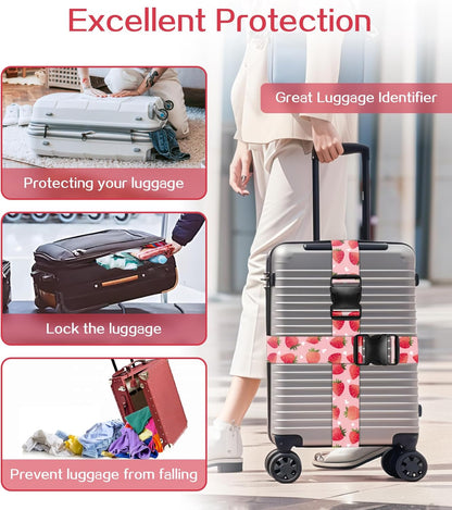 Luggage Straps for Suitcases Travel Belt Luggage Band Heavy Duty Traveling Luggage Identifier Cute Women Girls Unique Accesory,