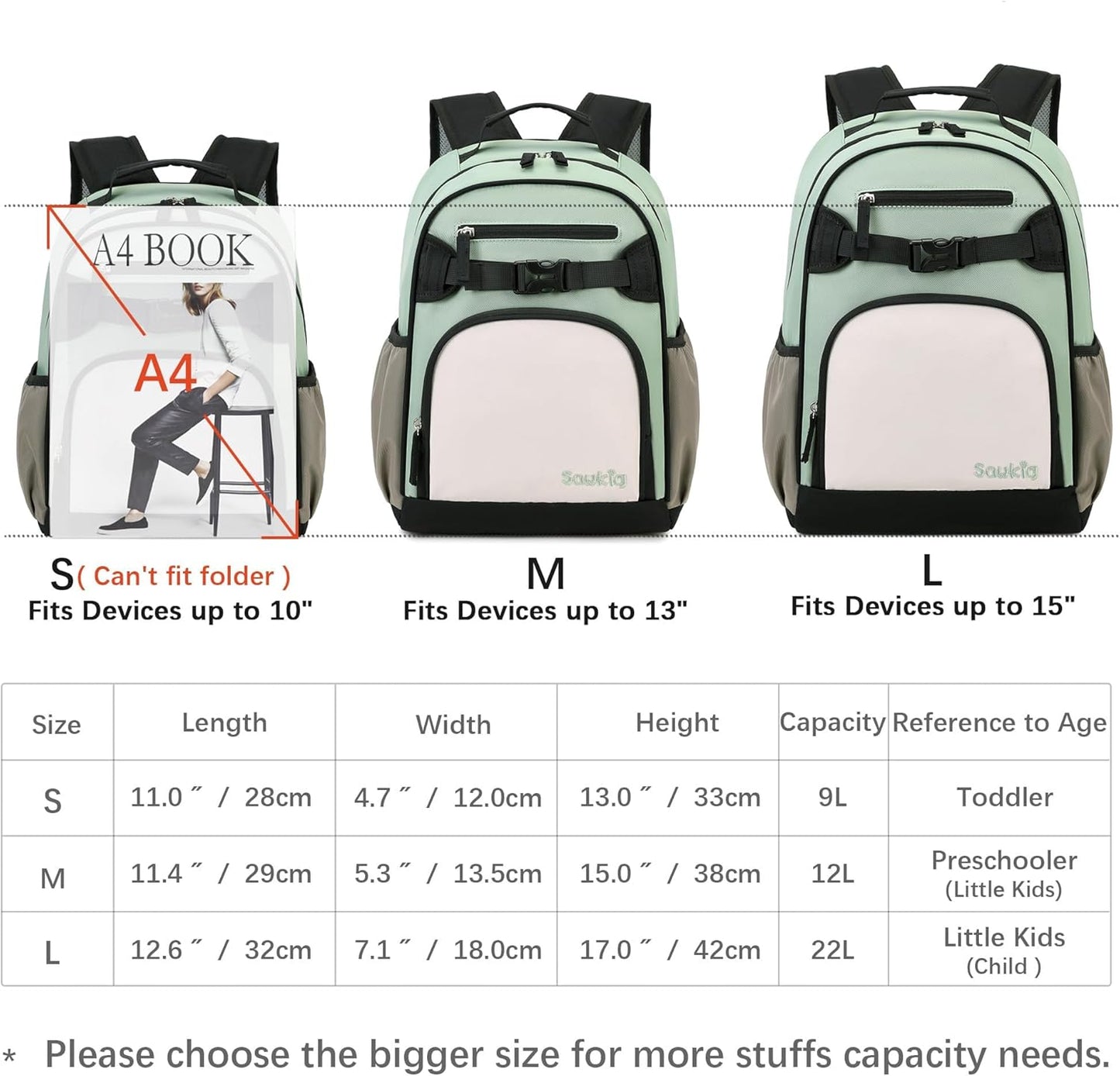 Cute Mini Toddler Backpacks for Boys 2-4 Little Kids Backpack Preschool Bookbag (Pale Pistachio)