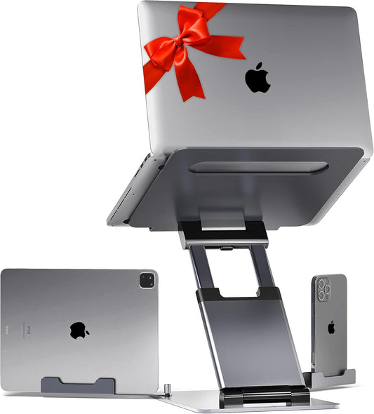 Ergonomic Laptop Stand for Desk, Adjustable Height up to 20", Laptop Riser Computer Pulpit Stand for Laptop, Portable Laptop Stands, Fits MacBook, Laptops 10 15 17 inches Laptop Holder and Laptop Desk
