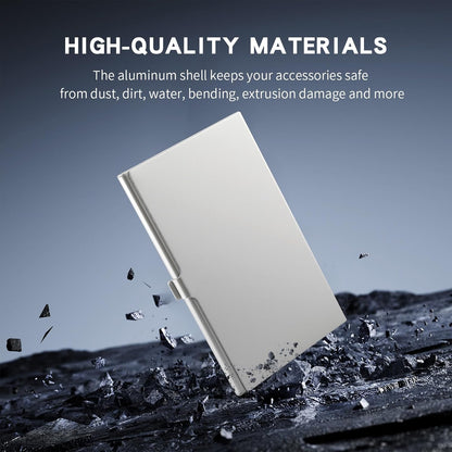 Aluminum SD Card Case, 6Slots Ultrathin SD Card Holder, Memory Card Storage Holder, Fit for 2 SD Card, 4 Micro SD Card, Silver