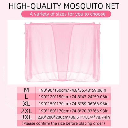 4 Corners Mosquito Net for Mosquiteros para Camas Bed Canopies Netting Bed Drapes Rectangular Mosquito Mesh for Camping Home Outdoor Travel(Pink,L75 X W47 X H59 Inch,Opening)