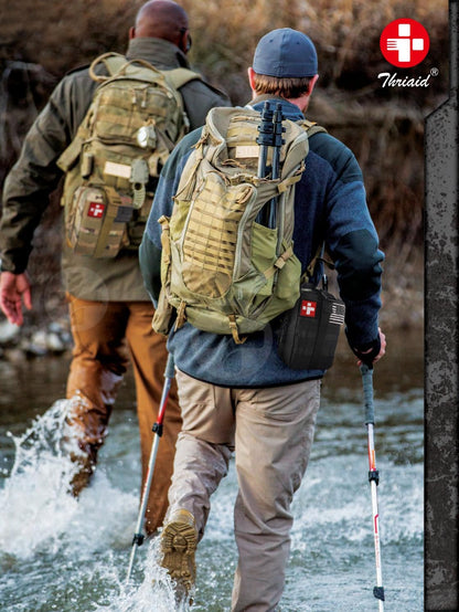 Survival First Aid Kit with Israeli Bandage, Splint, Chest Seal, Tactical Military Combat Molle IFAK for Wound Care, Bleeding Control, Trauma Hemorrhage and More