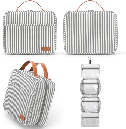 Hanging Travel Toiletry Bag,Large Capacity Cosmetic Travel Toiletry Organizer for Women with 4 Compartments & 1 Sturdy Hook,Perfect for Travel/Daily Use/Christmas