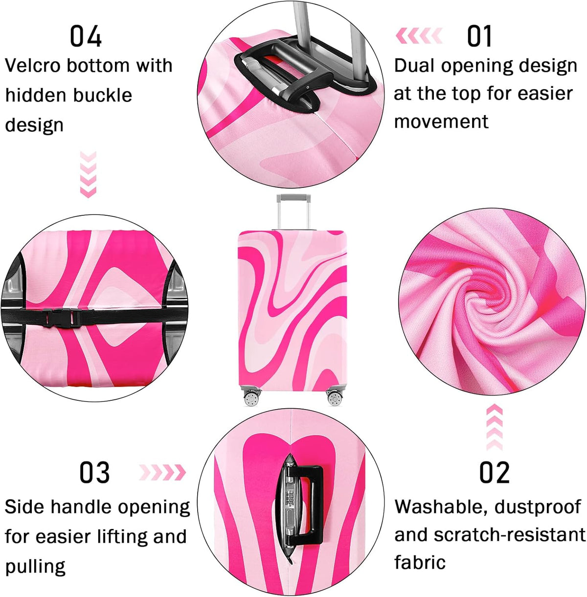 Luggage Cover for Suitcase Elastic Suitcase Cover Protector, Carry On Luggage Sleeve Anti Scratch Travel Essentials Fits 23-26