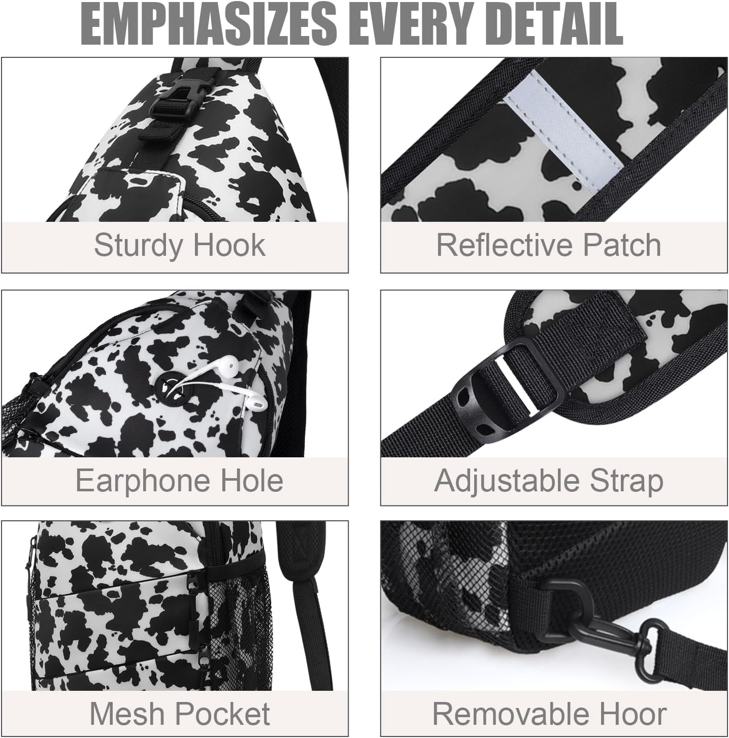 Crossbody Bags for Women Men Trendy Sling Bag Bakpack Casual Chest Bag with Convertible Shoulder Strap