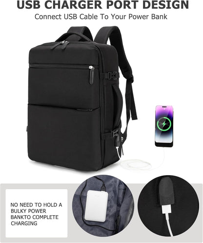 feilario 2 Piece Set 20in Aluminium Frame PC Hard Shell Spinner Wheels Luggage, Built-In TSA lock Carry on Suitcase, with Cup Holder, USB Port, Phone Holder