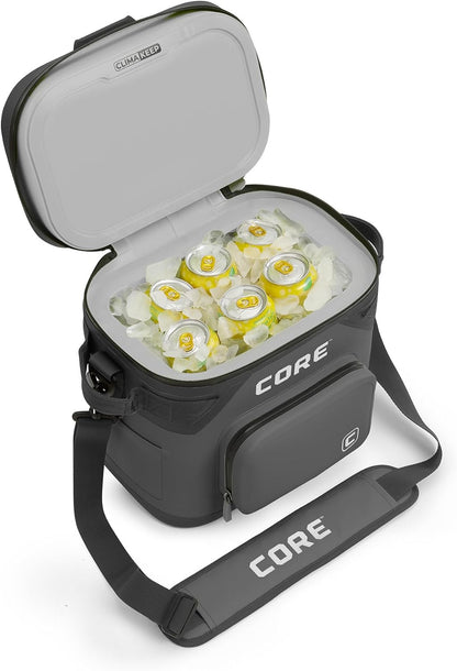 CORE Magnetic Leak Proof Soft Cooler with Waterproof Zipper | Insulated Bag Portable Ice Chest Box | Best Soft Cooler for Food & Beverages for Tailgating, Car Camping, Travel, and Family Beach Picnics