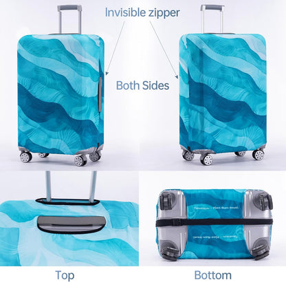 Travelkin Luggage Covers For Suitcase Tsa Approved,Suitcase Cover Protector Fit 18-32 Inch Luggage (Blue Wave, M)