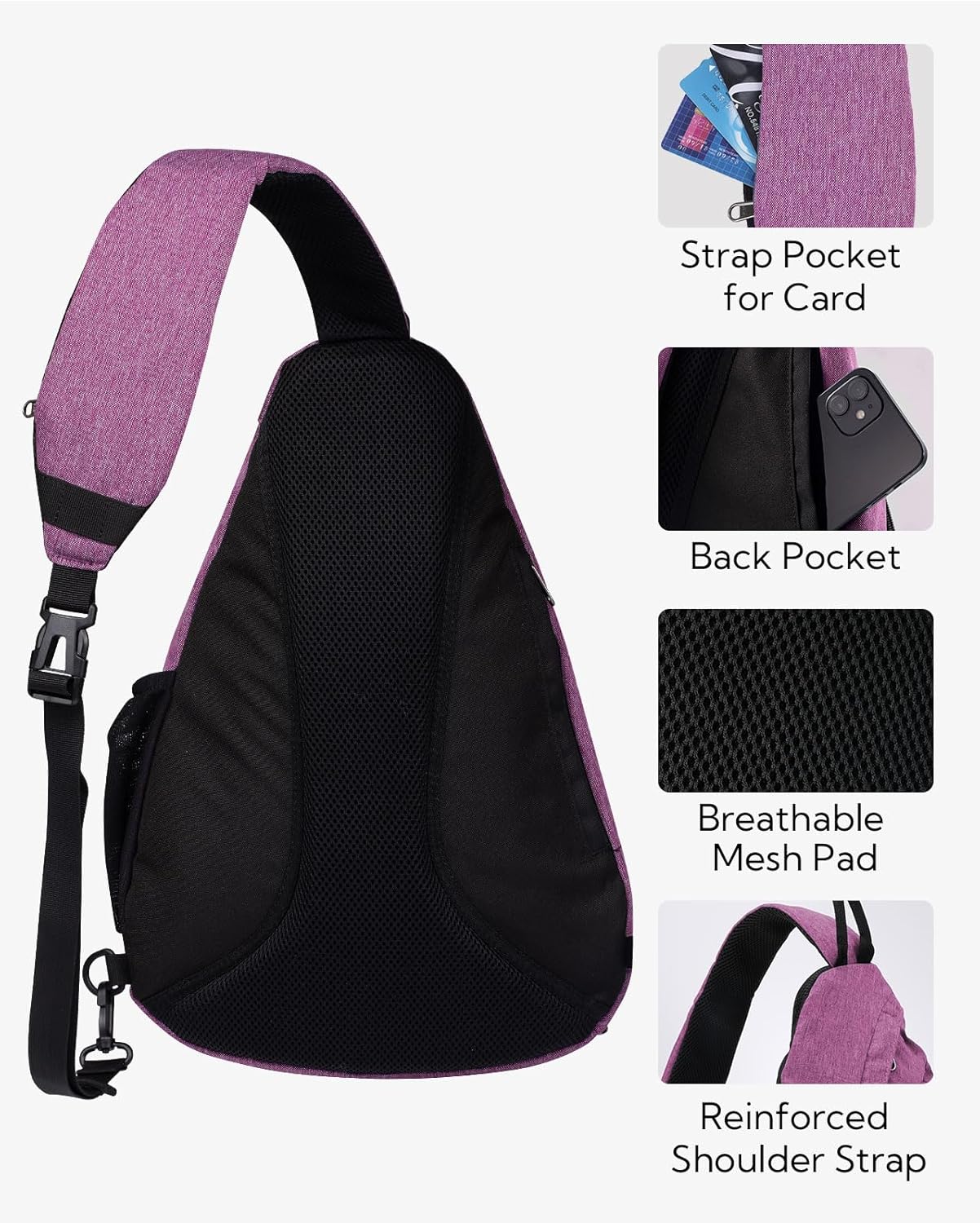 WATERFLY Large Crossbody Sling Bag: Over Shoulder Backpack Daypack Casual Cross Chest Side Pack