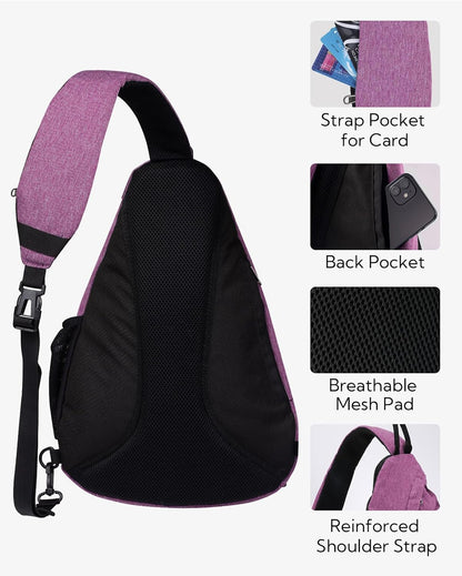 WATERFLY Large Crossbody Sling Bag: Over Shoulder Backpack Daypack Casual Cross Chest Side Pack