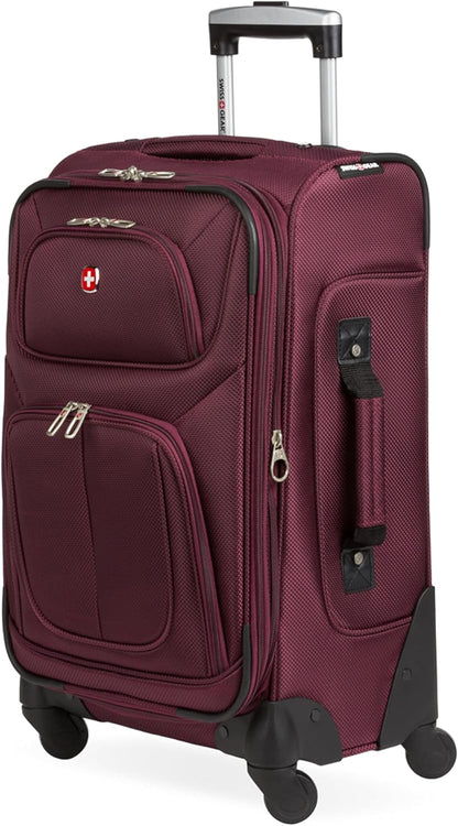 SwissGear Sion Softside Expandable Luggage, Merlot, Carry-On 21-Inch