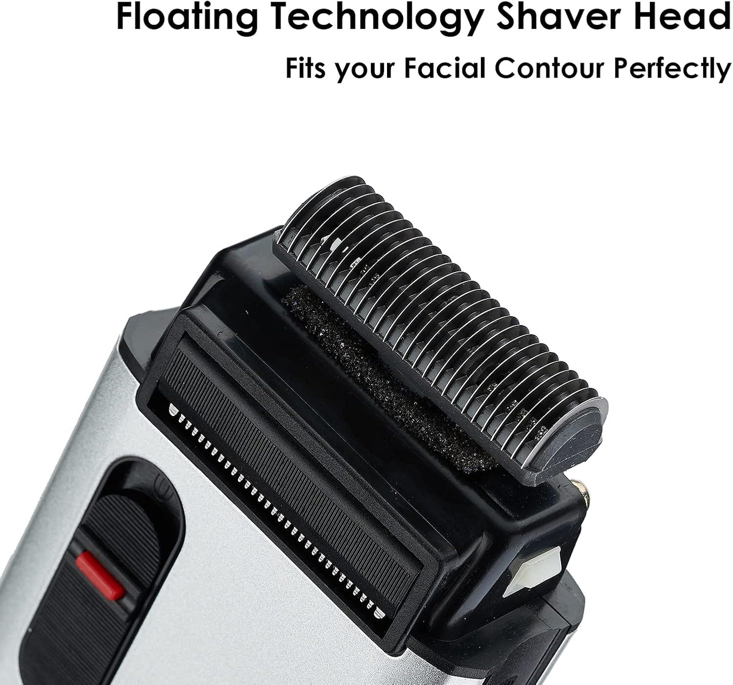 Retro Electric Razors for Men with Beard Trimmer, Rechargeable Mens Gold Foil Shavers, Strong Power (Sliver)