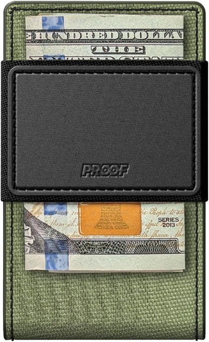 PROOF Wallet | Slim Minimalist Wallets for Men | Leather & Metal | RFID Wallet | Front/Back Pocket | Gift Box | Veteran Owned