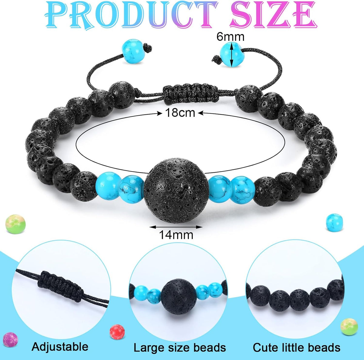 Sureio 6 Pcs Motion Sickness Bands Bracelet Anti Nausea Adjustable Wristband for Cruise Ship Essentials Seasickness Adult