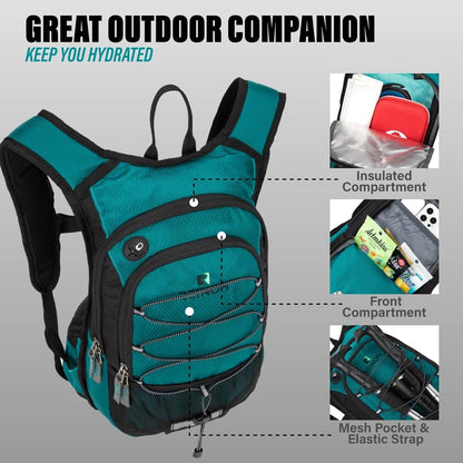 Hydration Pack Backpack with 3L Water Bladder for Men & Women, Hiking Daypack with Thermal Insulation | Running, Cycling, Camping, Skiing, Outdoor Activities
