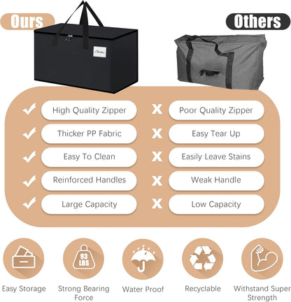 Heavy Duty Moving Bags - Extra Large Packing Bags and Storage Totes, Collapsible and Foldable Option for Moving and Storage, Multicolored, 125 L - 12 Pack