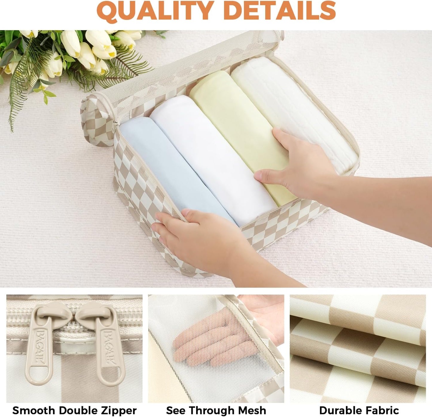 BAGAIL 9 Set Packing Cubes Luggage Packing Organizers for Travel Accessories