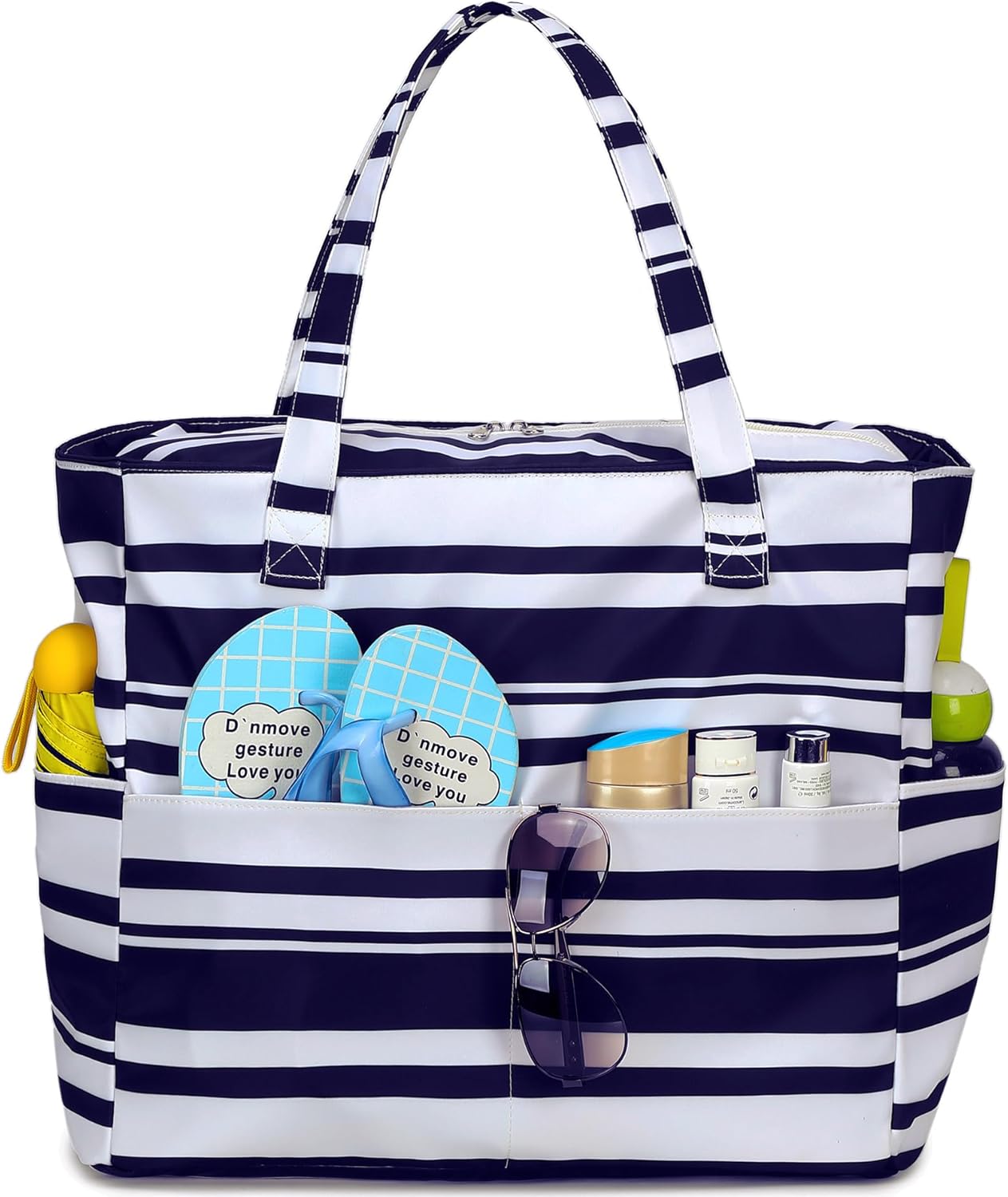 Waterproof Beach Tote Pool Bags for Women Ladies Extra Large Gym Tote Carry On Bag With Wet Compartment for Weekender Travel