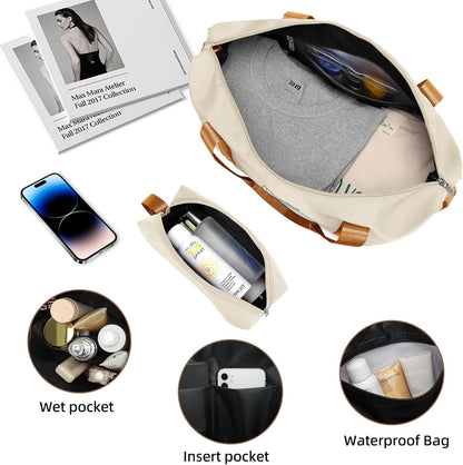 LARVENDER Luggage Sets 5 Piece Hardside Expandable Suitcase with Wheels Lock,Hardside Lightweight Rolling Suitcase for Women and Men,Cream