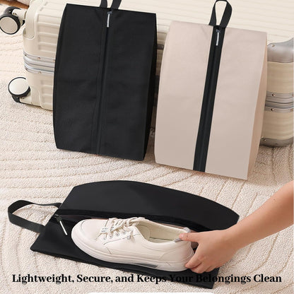 Shoe Bag Odor-Absorbing Water-Resistant, Travel Friendly Golf Shoe Bag with Zipper for Sports Ideal for Gym,Spikes,Golf,Tennis,Baseball(Black, 1-Pack)