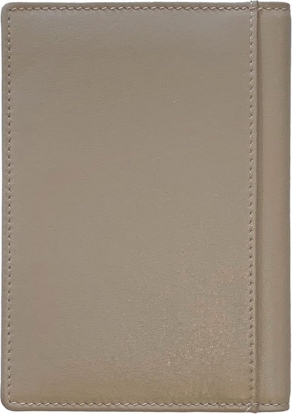 Personalized Monogrammed Taupe Leather RFID Passport Wallet