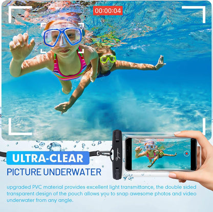 Waterproof Phone Pouch Bag - 7.5in Waterproof Phone Case for Beach Travel Must Haves, IPX8 Underwater Holder with Lanyard for iPhone 16 15 Pro Max Galaxy S24+ 23 Pixel 8a, Cruise Essentials